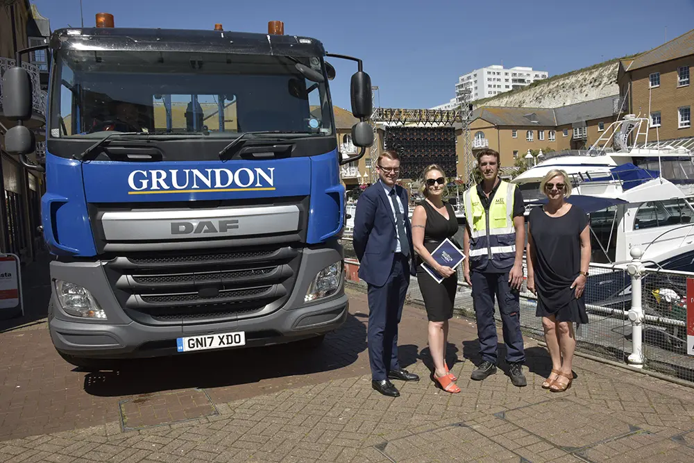 Teamwork delivering improved waste management performance: (left to right) Grundon’s Andy Piasko, contract manager; with Brighton Marina’s general manager, Kirsty Pollard; Aaron Tester, cleaning manager and Debbie Rathbone, operations manager