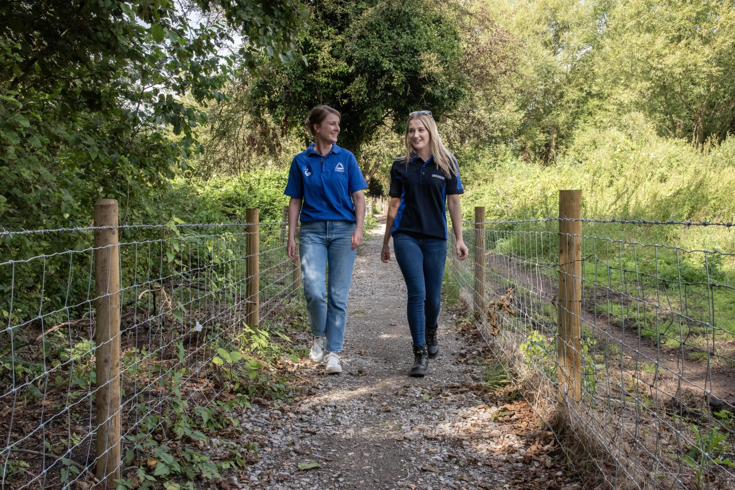 Taking it in their stride – Groundwork South’s Bergey Sigurdardottir and Grundon’s Kirsti Santer take a stroll along the completed footpath which now provides a safe link between Uxbridge and Denham Country Park